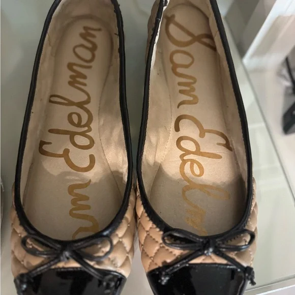 6 pairs of shoes size 10.. all for$150 Edelman Black and Cream Peep-Toe Wedges - Picture 13 of 14